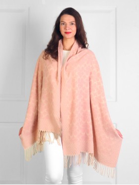 Cashmere Feeling Double C Scarf with Fringes